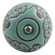 Sea Green Brown Leaf Flower Etched Ceramic Wine Stopper (Pack Of One Piece)